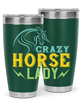 crazy horse lady Style 10#- horse- Tumbler