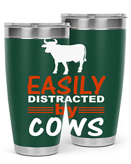 easily distracted by cows Style 4#- cow- Tumbler