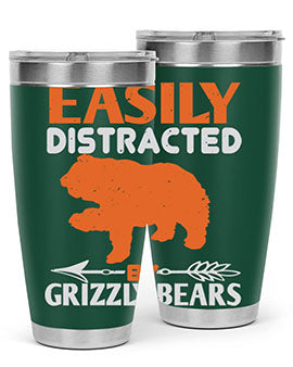 easily distracted by grizzly bears 10#- Bears- Tumbler