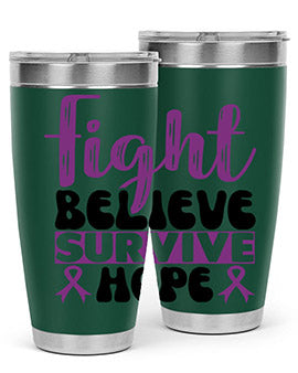 fight believe survive hope 141#- alzheimers- Tumbler