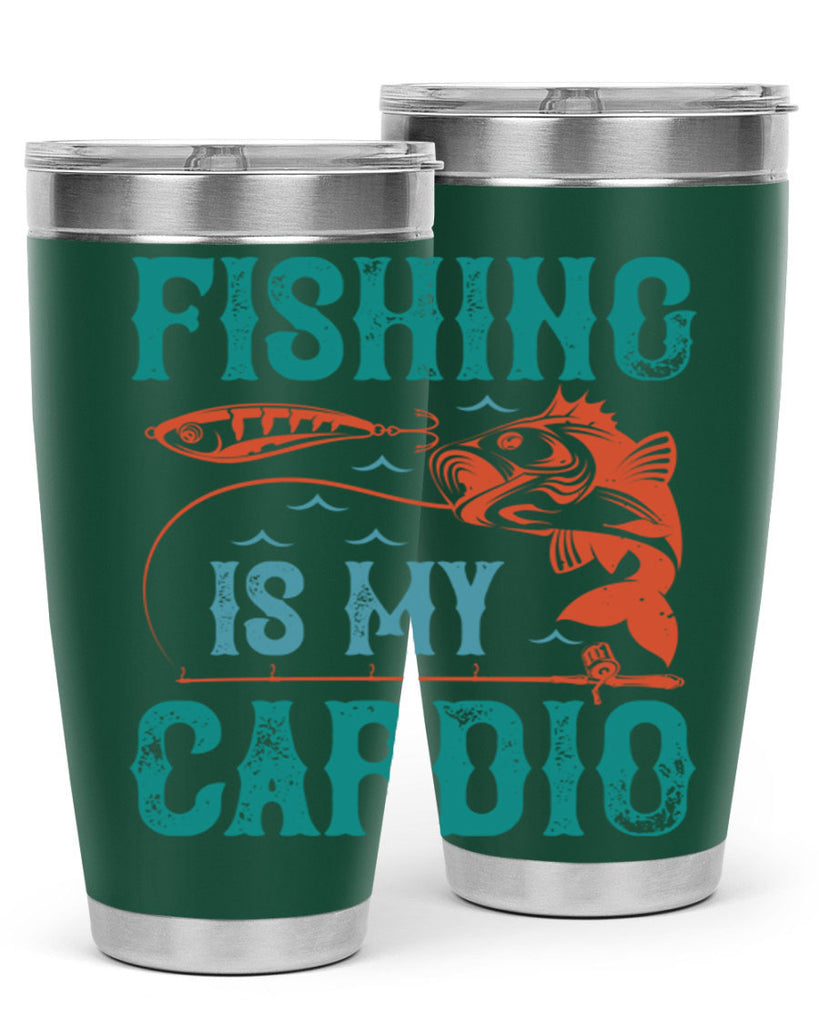 fishing is my cardio 142#- fishing- Tumbler