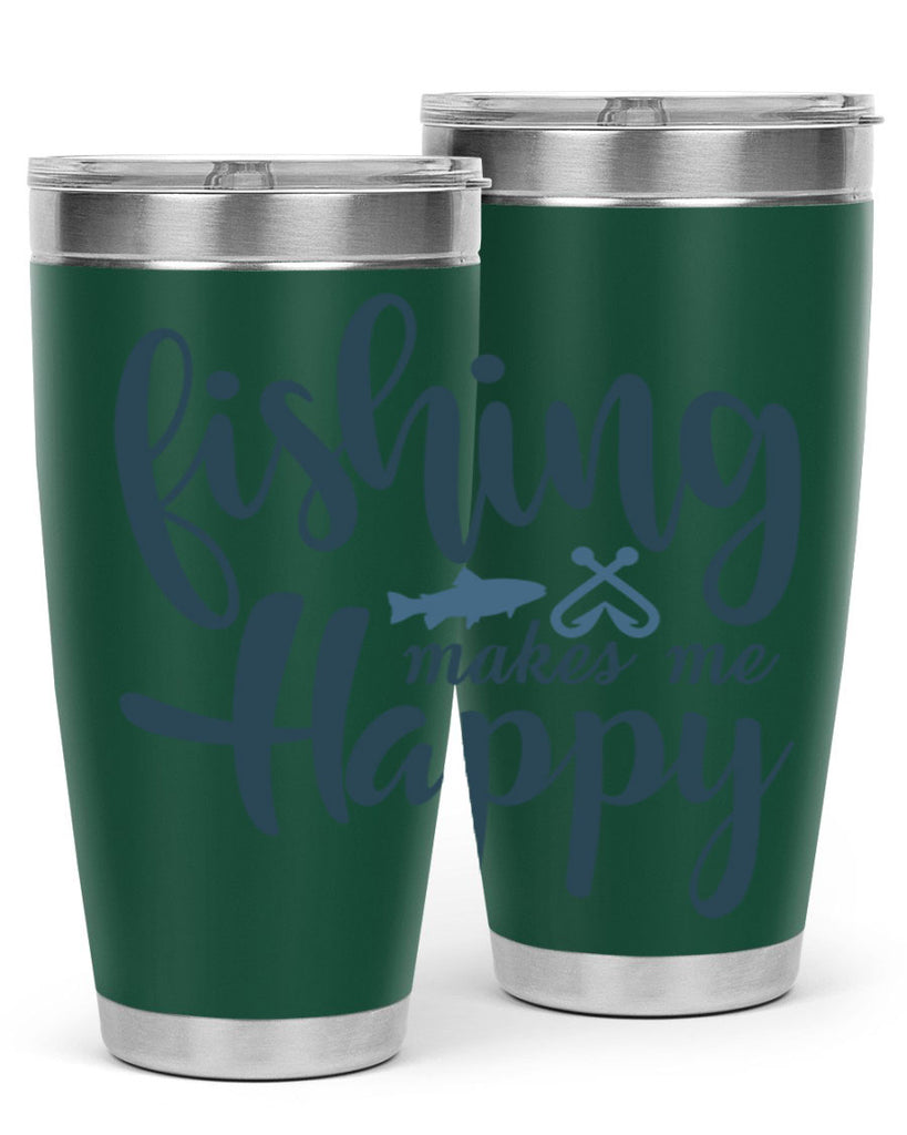 fishing makes me happy 136#- fishing- Tumbler