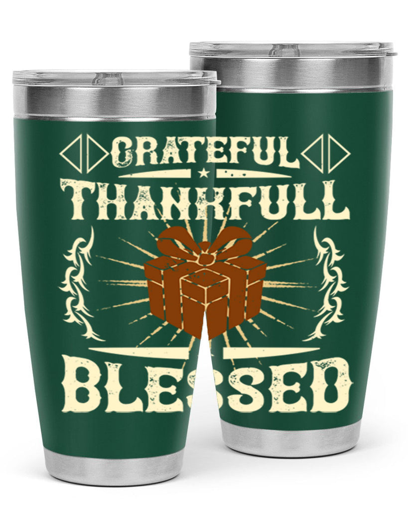 grateful thankfull blessed 40#- thanksgiving- Tumbler