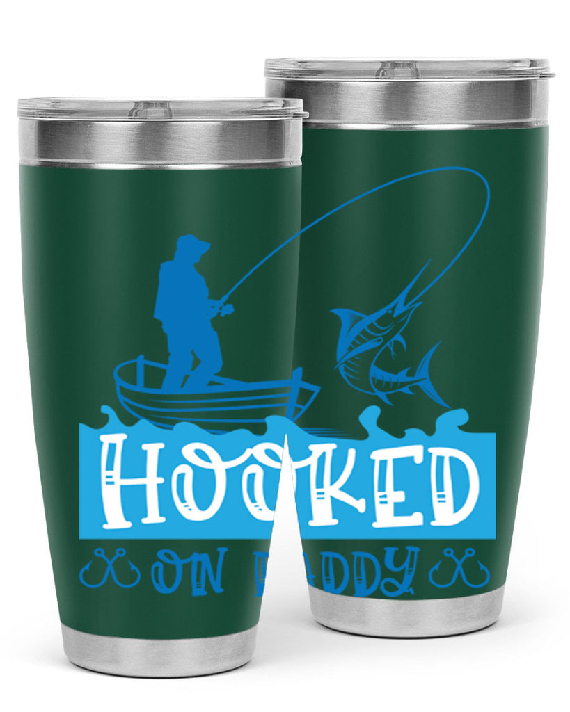 hooked on daddy 218#- fishing- Tumbler