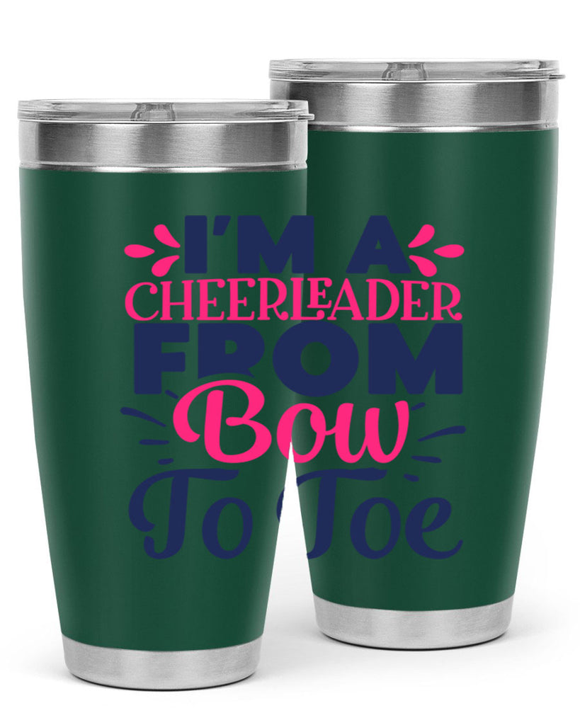 im a cheerleader bow to toe 1741#- cheer- Tumbler