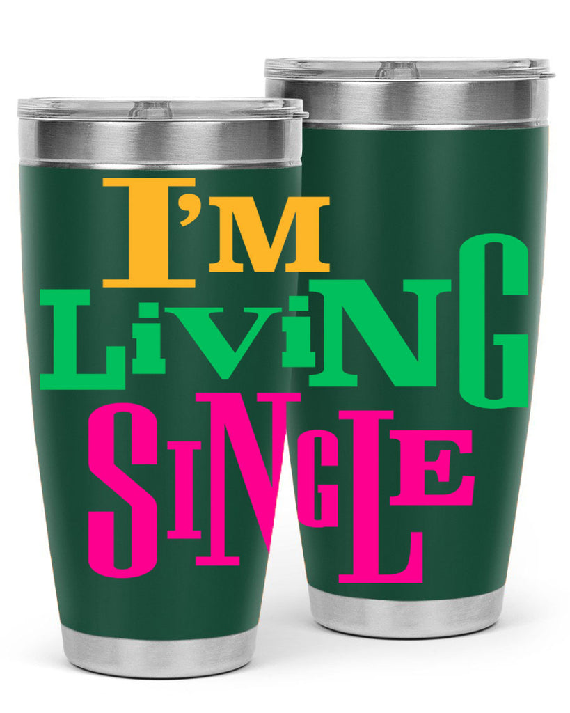 im living single 108#- black words phrases- Cotton Tank