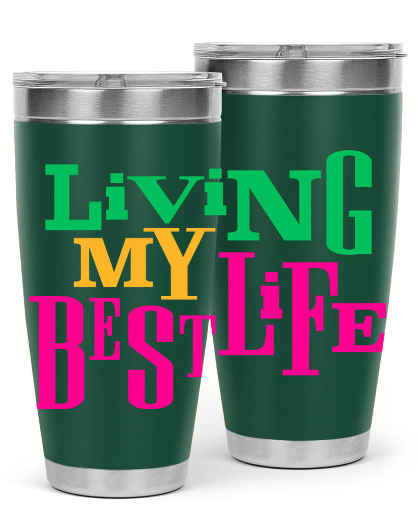 living my best life 96#- black words phrases- Cotton Tank