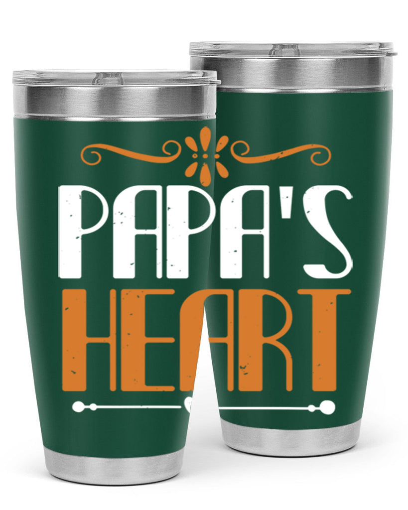 papas heart 13#- grandpa - papa- Tumbler