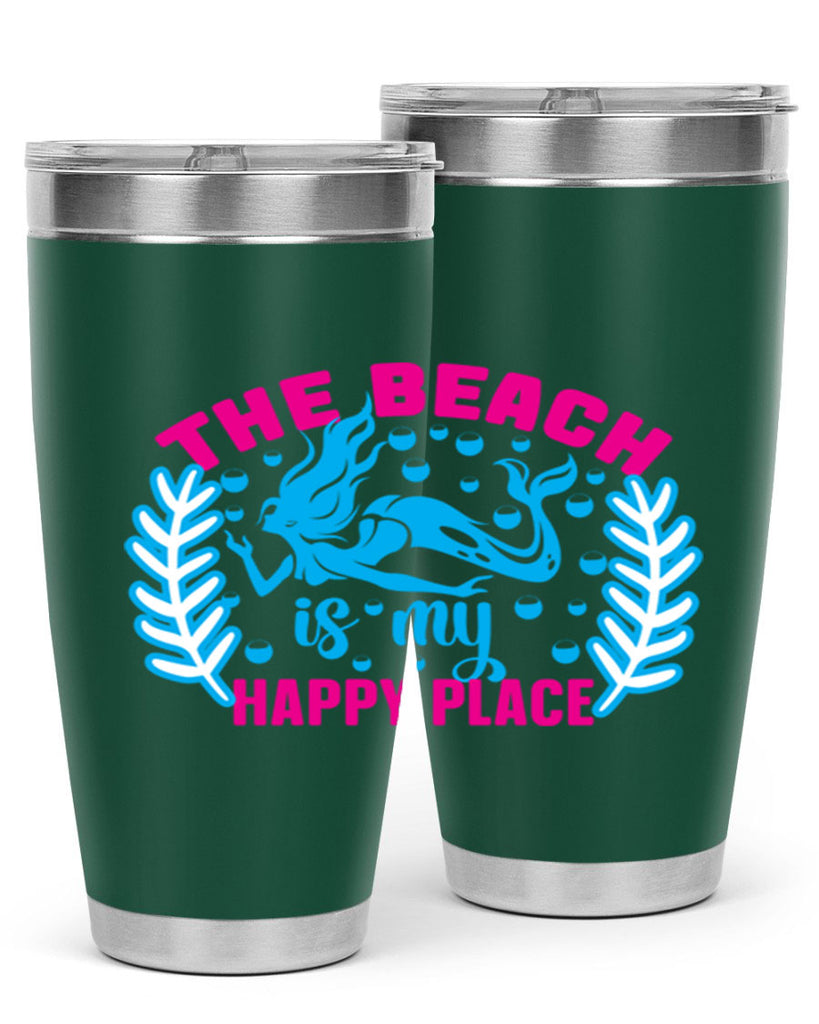 the beach is my happy place 626#- mermaid- Tumbler