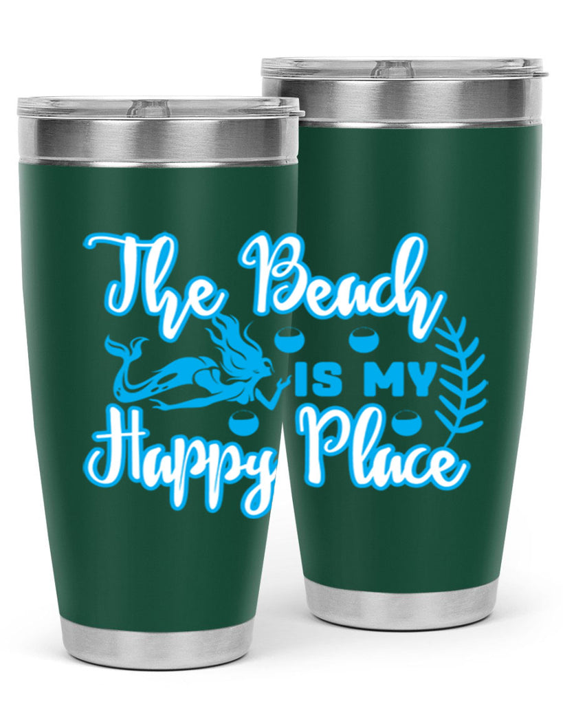 the beach is my happy place 627#- mermaid- Tumbler