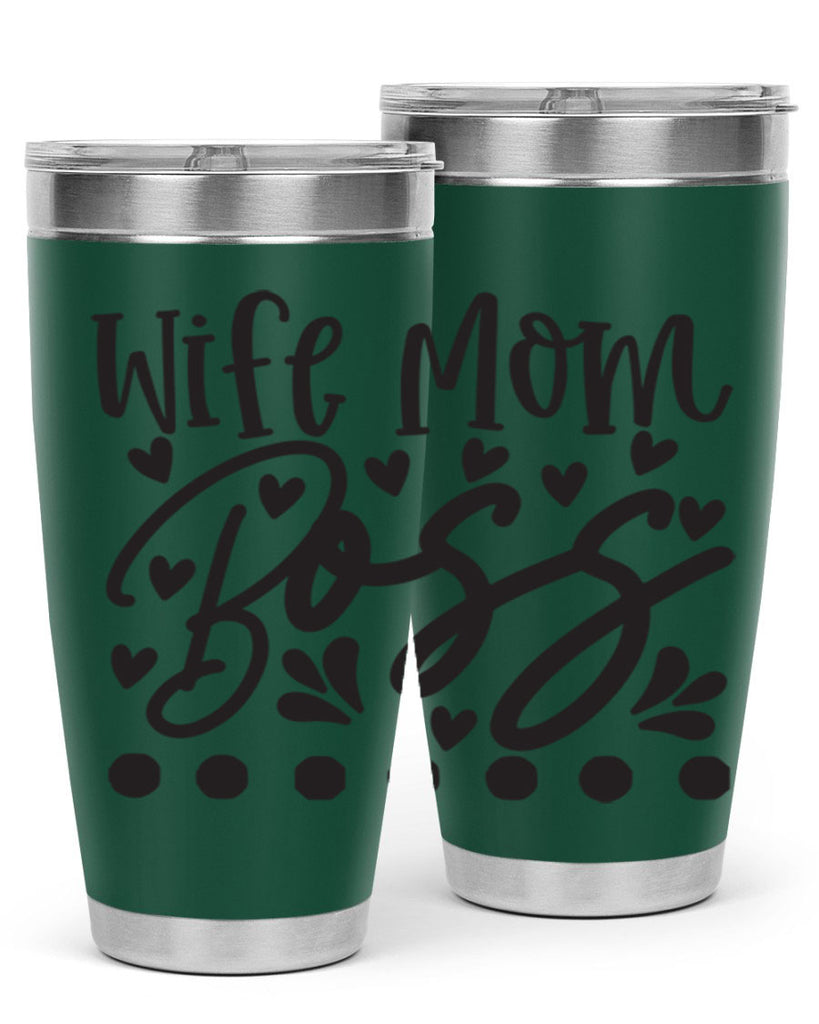 wife mom boss 358#- mom- Tumbler