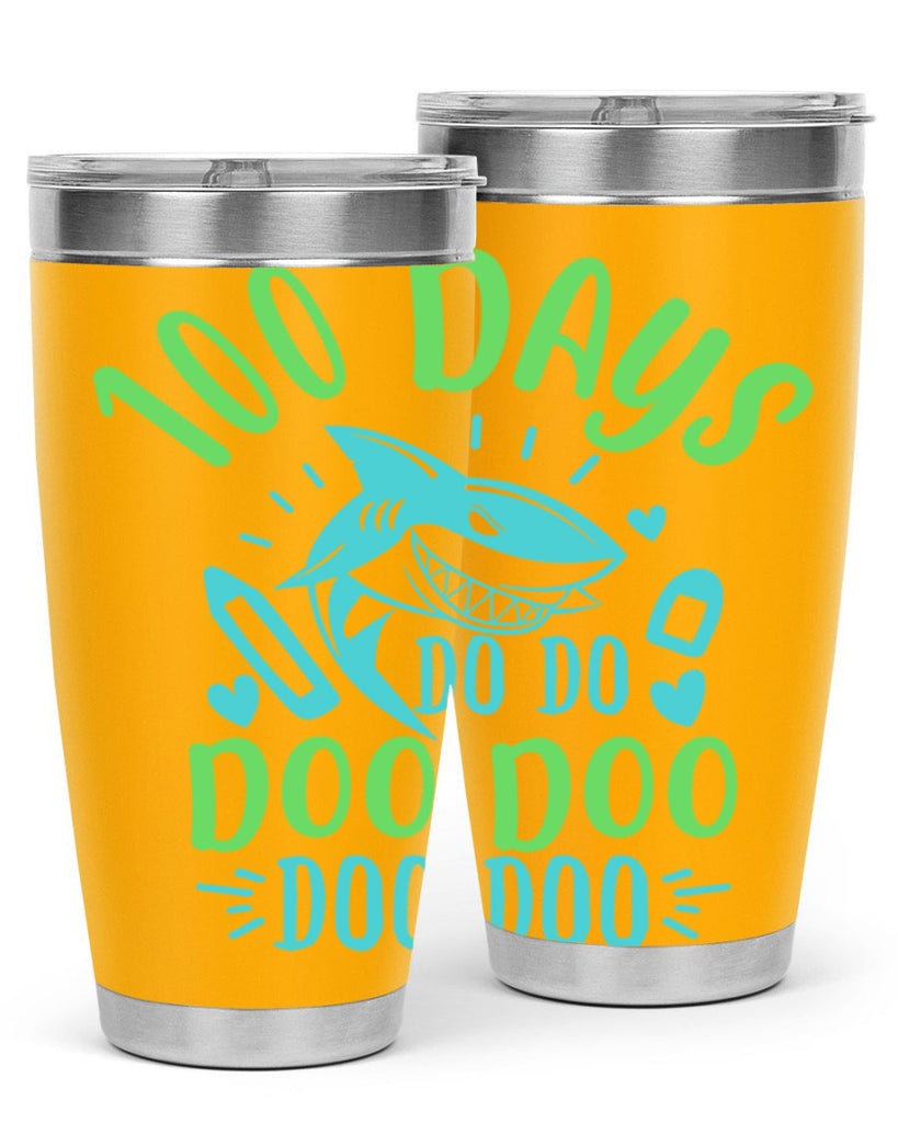 100 days shark doo doo 21#- 100 days of school- Tumbler