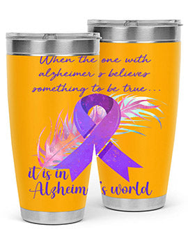 AlzheimerS Awareness Purple Ribbon 17#- alzheimers- Tumbler