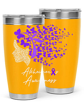 Alzheimers Awareness Shirt Alzheimers Purple Butterflies 23#- alzheimers- Tumbler