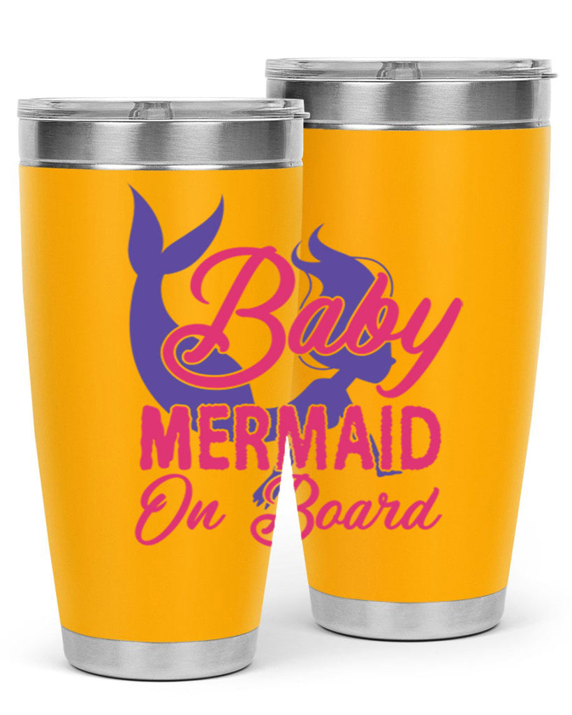 Baby Mermaid On Board 24#- mermaid- Tumbler