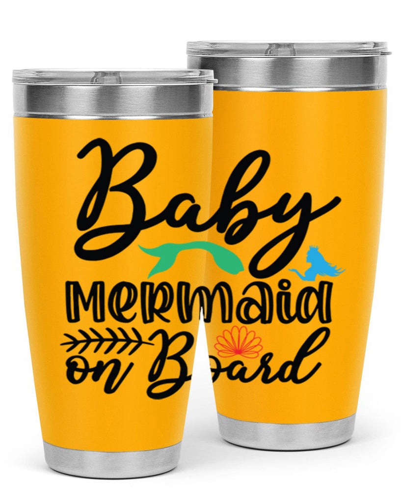 Baby Mermaid on Board 38#- mermaid- Tumbler