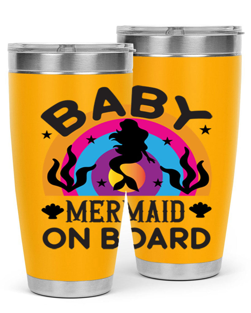 Baby mermaid on board 37#- mermaid- Tumbler