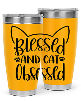 Blessed And Cat Obsessed Style 79#- cat- Tumbler
