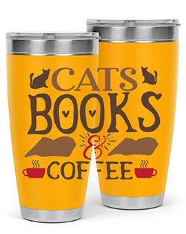 Cats Books Coffee Style 9#- cat- Tumbler