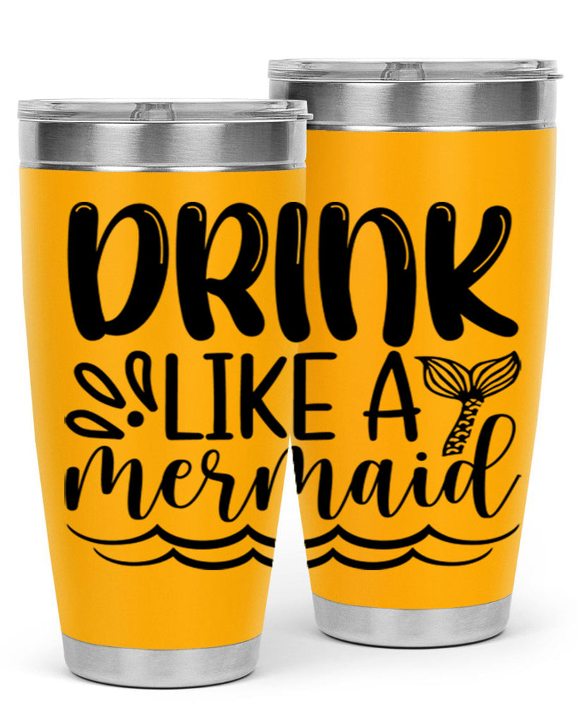 Drink Like A Mermaid 145#- mermaid- Tumbler