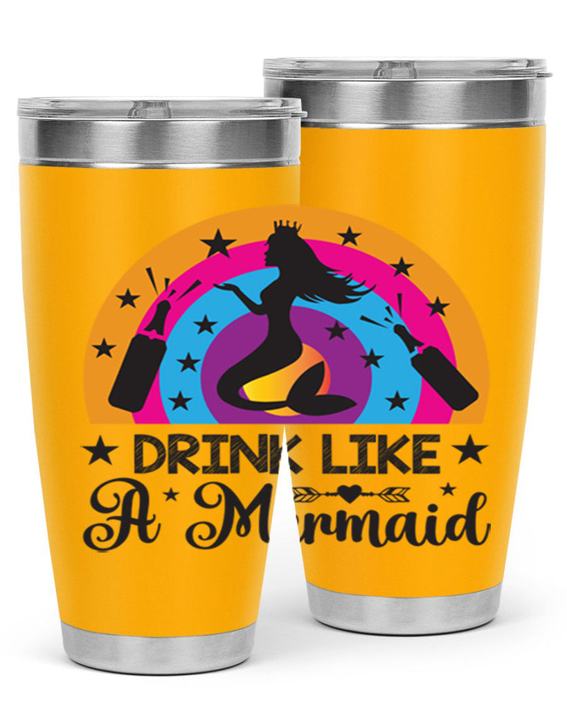 Drink like a mermaid 150#- mermaid- Tumbler