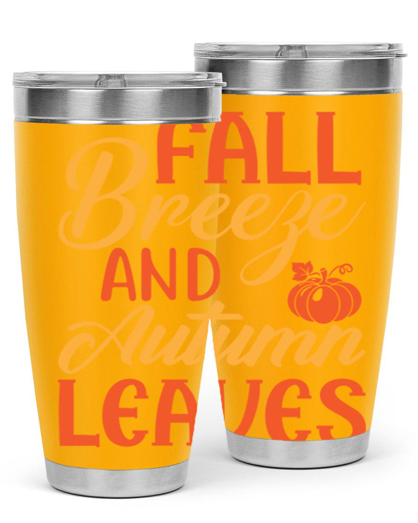 Fall Breeze and Autumn Leaves 92#- fall- Tumbler