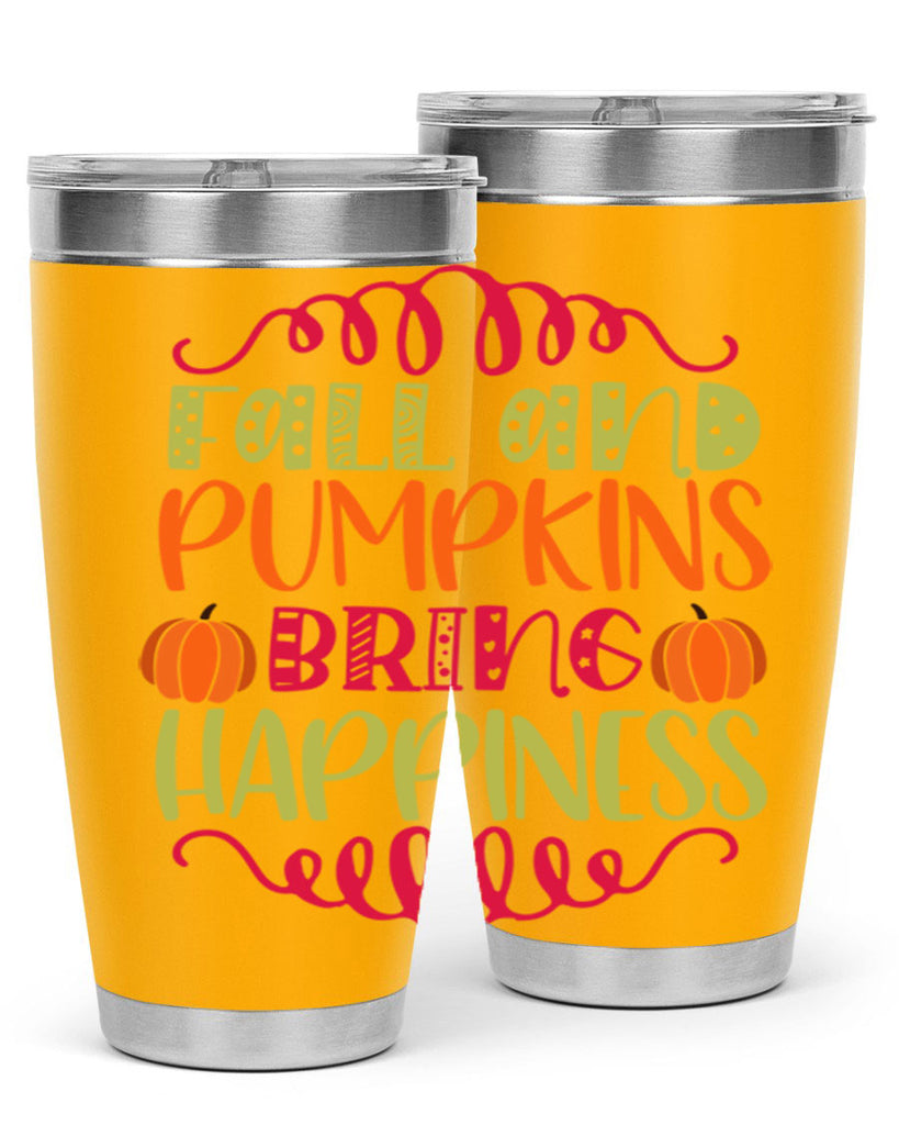 Fall and Pumpkins bring Happiness 86#- fall- Tumbler