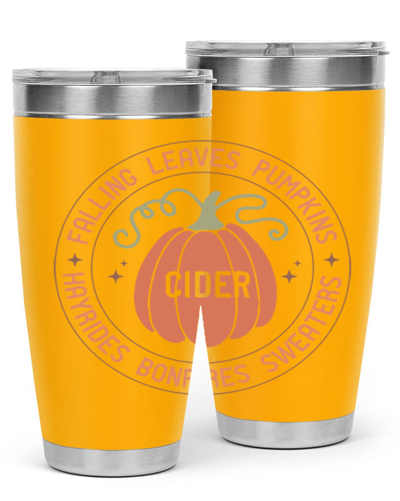 Falling Leaves Pumpkins Cider Hayrides Bonfires Sweaters 168#- fall- Tumbler