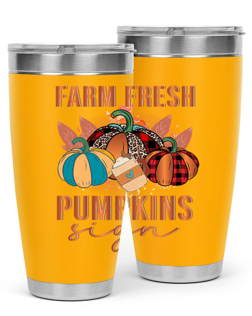 Farm Fresh Pumpkins Sign 175#- fall- Tumbler