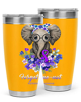 Forget me not Alzheimers Awareness Elephant Flower 150#- alzheimers- Tumbler