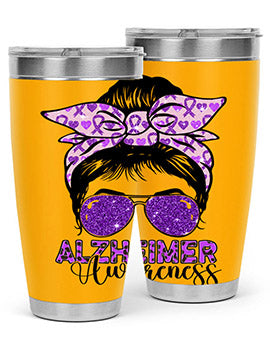 Girl Warrior Alzheimer Awareness 153#- alzheimers- Tumbler