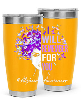 I Will Remember For You Alzheimer Awareness Womens Butterfly 180#- alzheimers- Tumbler