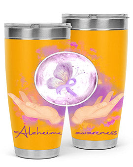 Love Purple Ribbon AlzheimerS Awareness 193#- alzheimers- Tumbler