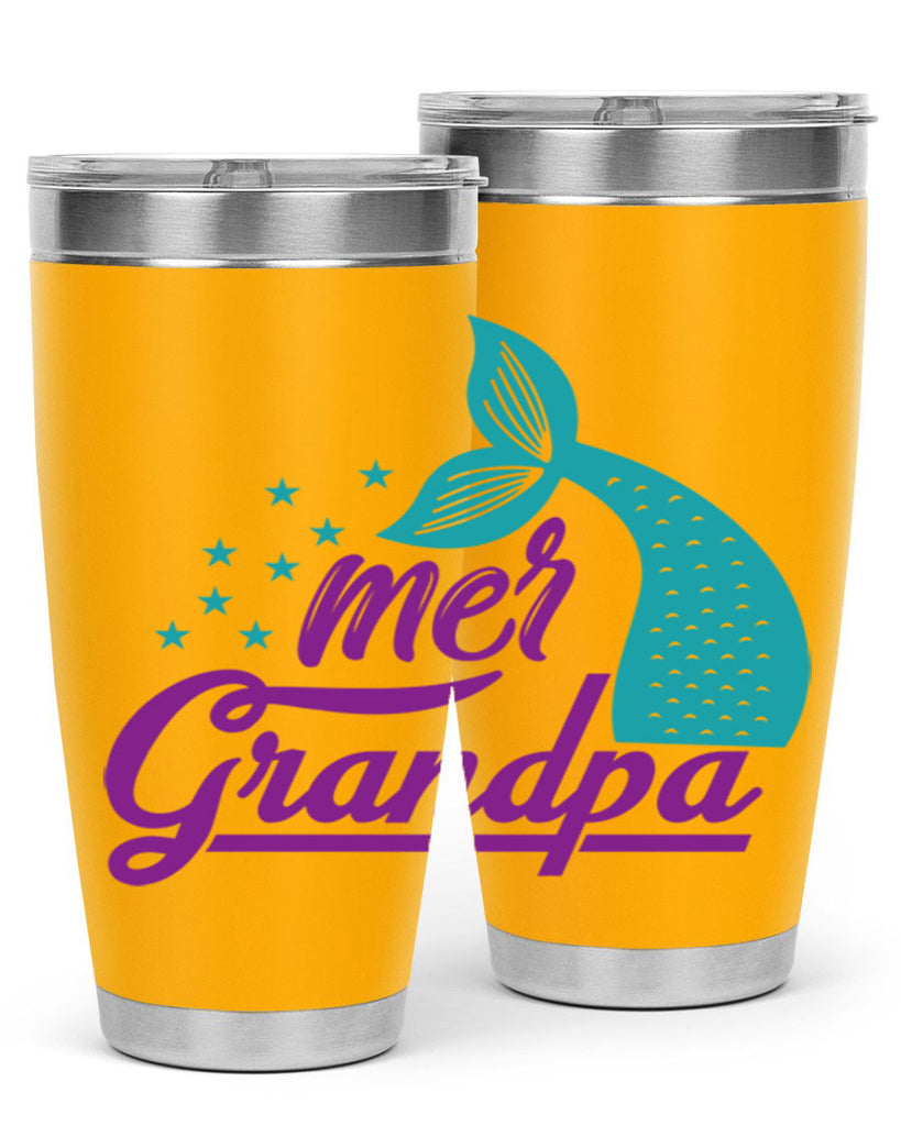 Mer Grandpa 329#- mermaid- Tumbler