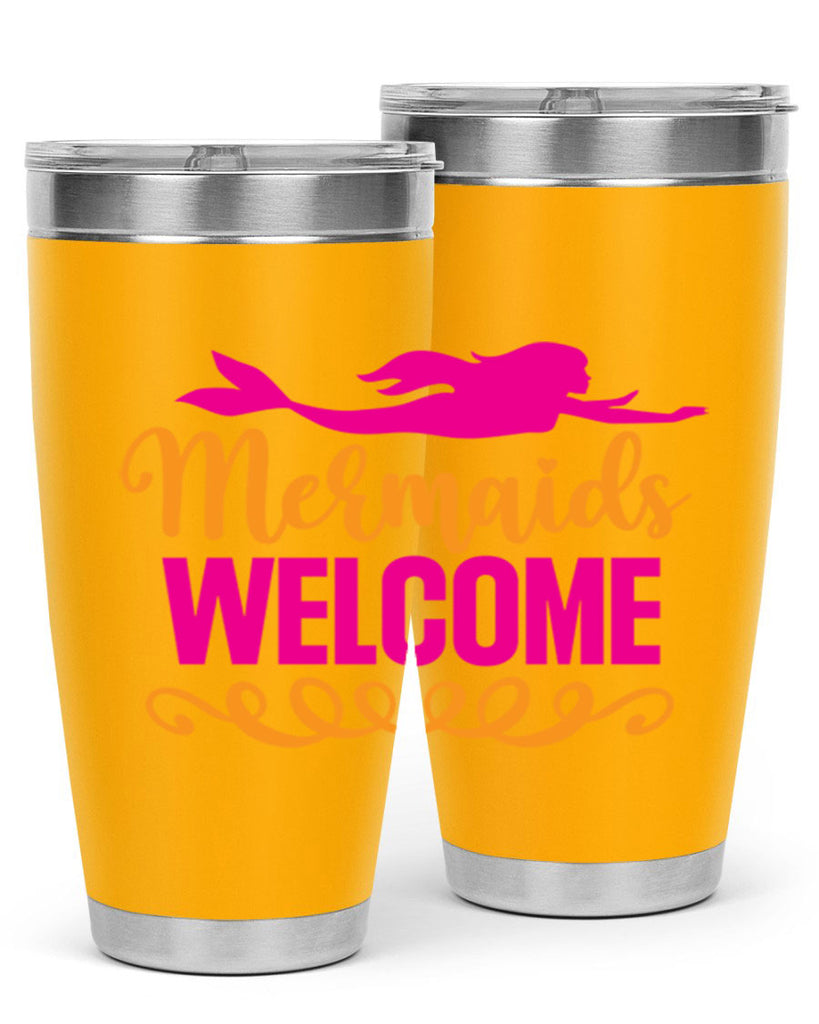 Mermaids Welcome 472#- mermaid- Tumbler