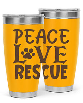 Peace Love Rescue Style 23#- cat- Tumbler