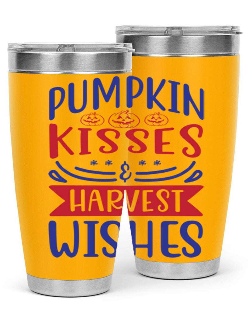 Pumpkin Kisses Harvest Wishes 522#- fall- Tumbler