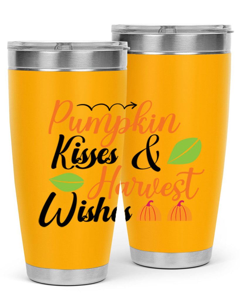 Pumpkin Kisses Harvest Wishes 523#- fall- Tumbler