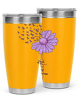 Purple Daisy Faith AlzheimerS Awareness 209#- alzheimers- Tumbler