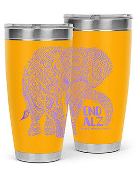 Purple Elephant Alzheimer Awareness 210#- alzheimers- Tumbler