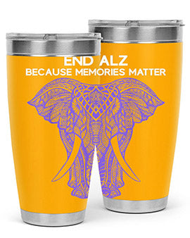 Purple Elephant Alzheimer Awareness 211#- alzheimers- Tumbler