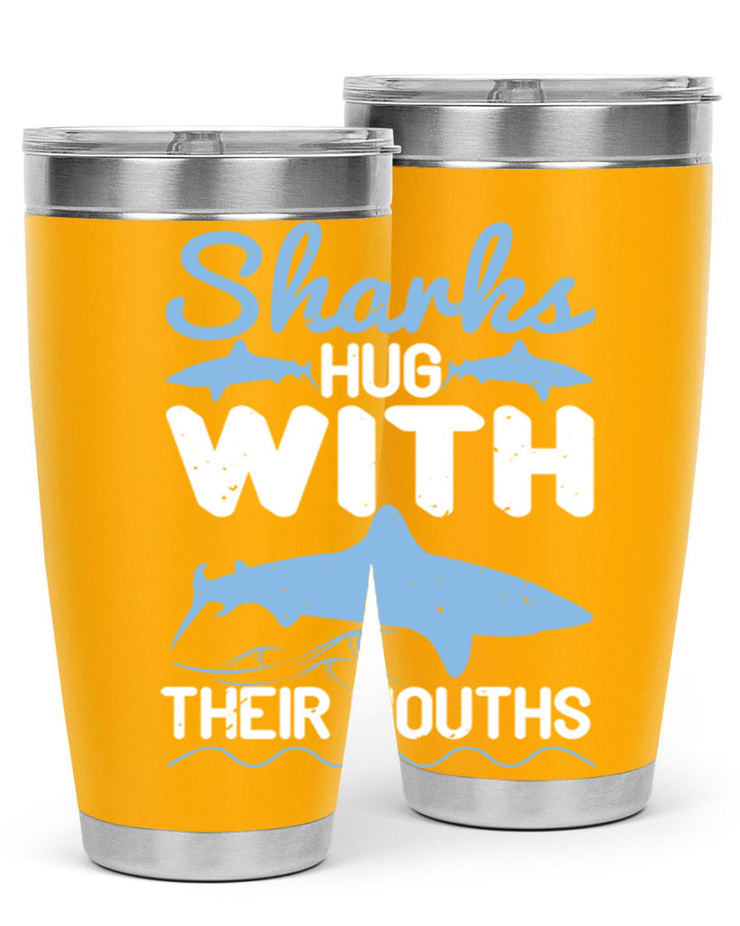 Sharks hug with their mouths Style 22#- shark  fish- Tumbler