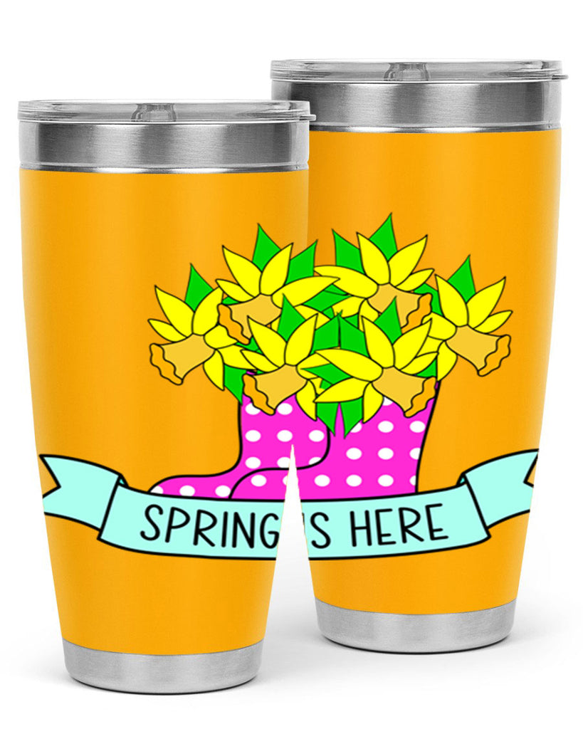 Spring is here daffodil rainboots442#- spring- Tumbler