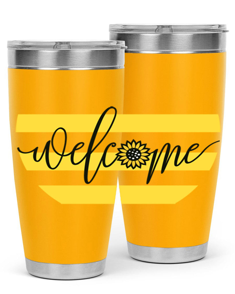 Welcome with sunflower592#- spring- Tumbler