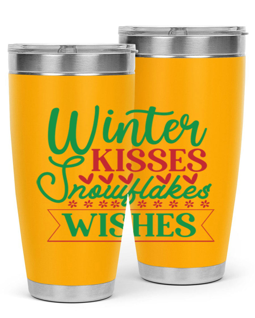 Winter Kisses Snowflakes Wishes 522#- winter- Tumbler