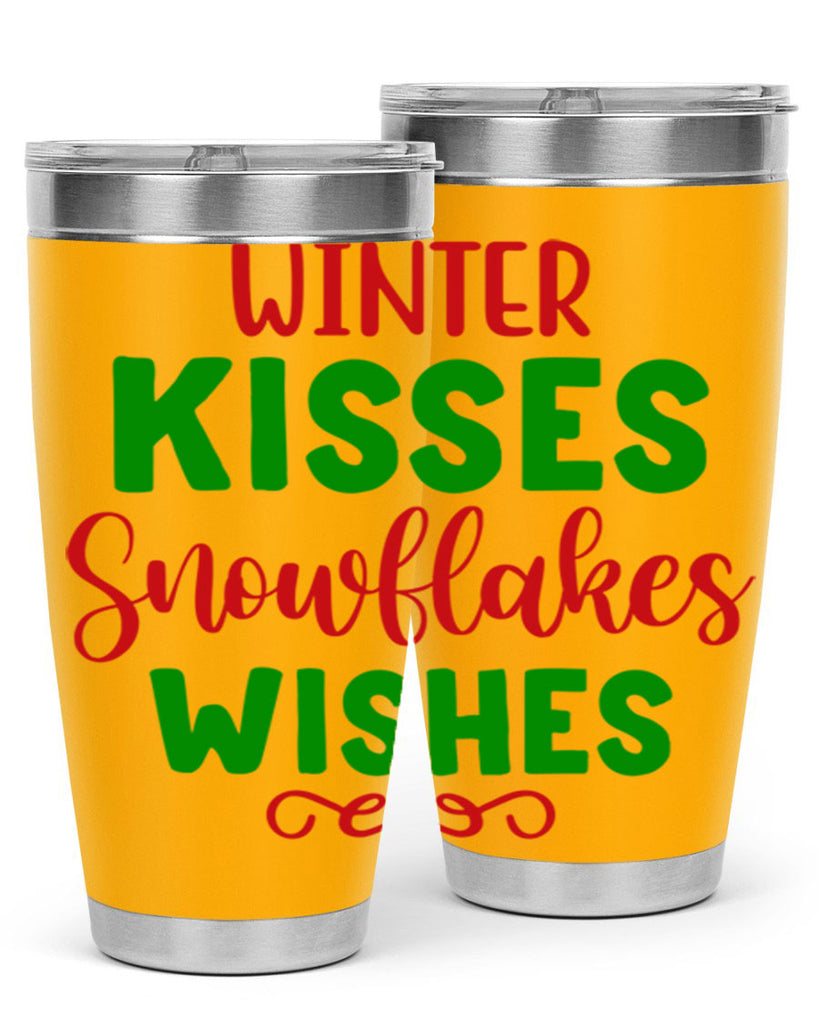 Winter Kisses Snowflakes Wishes 523#- winter- Tumbler