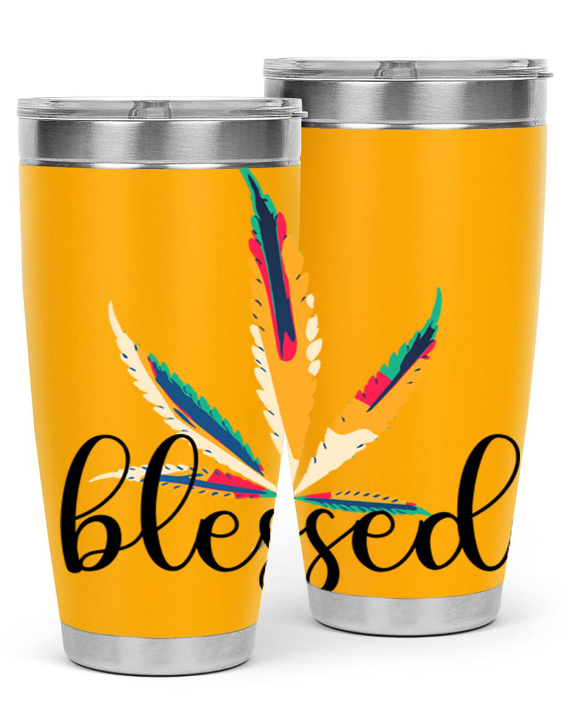 blessed colorful 19#- marijuana- Tumbler