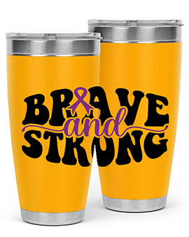 brave and strong 129#- alzheimers- Tumbler