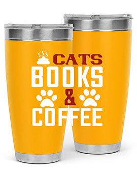 cats books and coffee Style 38#- cat- Tumbler