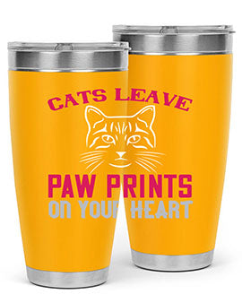 cats leave paw prints on your heart Style 39#- cat- Tumbler